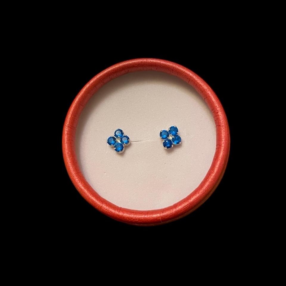 Arete flor cyan